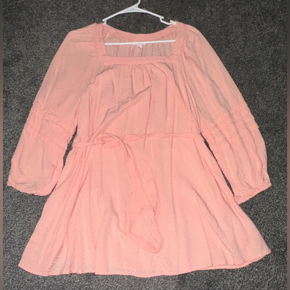 Isabel Maternity Ingrid Pink Square Neck Long Sleeve Blouse
